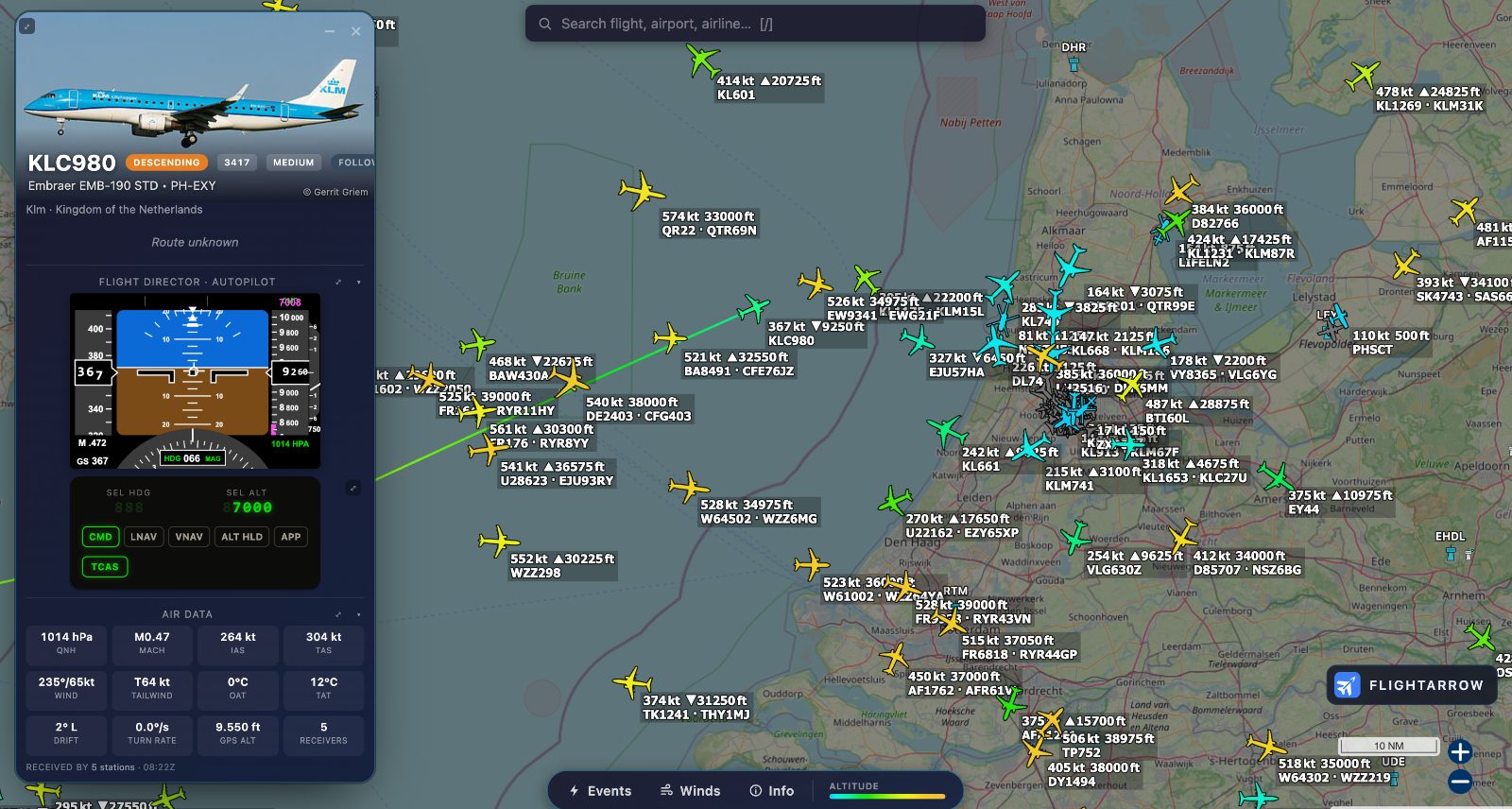 Flightarrow live map